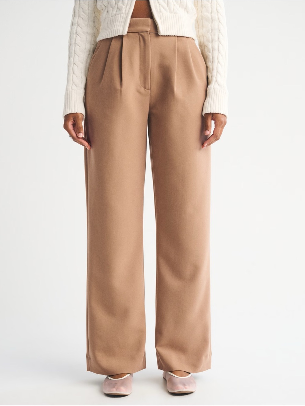 Curve Love A&F Sloane Tailored Wide Leg Pant